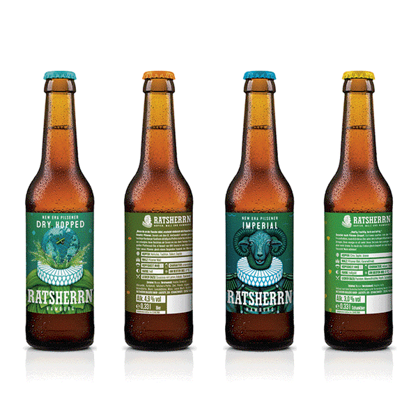  Aufgabenstellung: Verpackungsdesign, Kunst & Illustration | Kunde: Ratsherrn Brauerei | Jahr: 2018 | Projekt: Ratsherrn. New Era Pilsener.