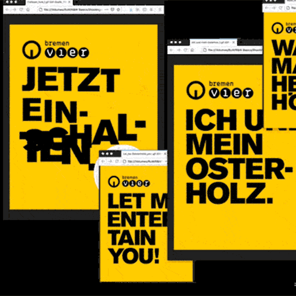 Aufgabenstellung: Werbe-/Lead-Kampagne | Kunde: Bremen Vier | Jahr: 2021 | Projekt: Bremen Vier. Plakatkampagne.